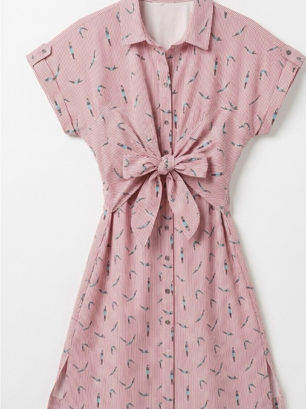 Anthropologie Button-Front Tie-Waist Swim Shirt Dress